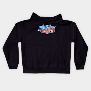 Flag Shield- Brushed Steel Kids Hoodie